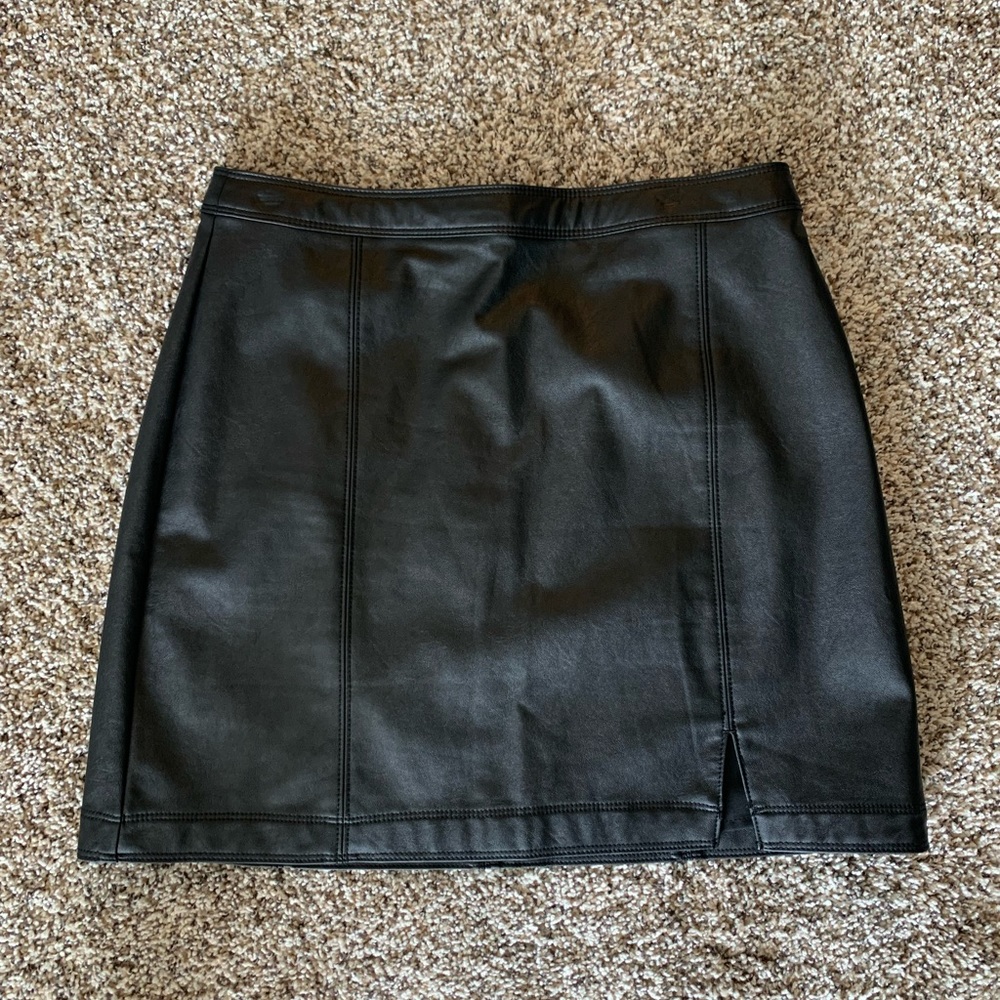 Faux leather skirt